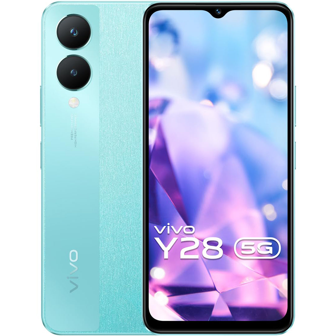 Buy Refurbished And Second Hand Vivo Y28 5G Smartphone Online (Glitter Aqua) From CashForPhone.in