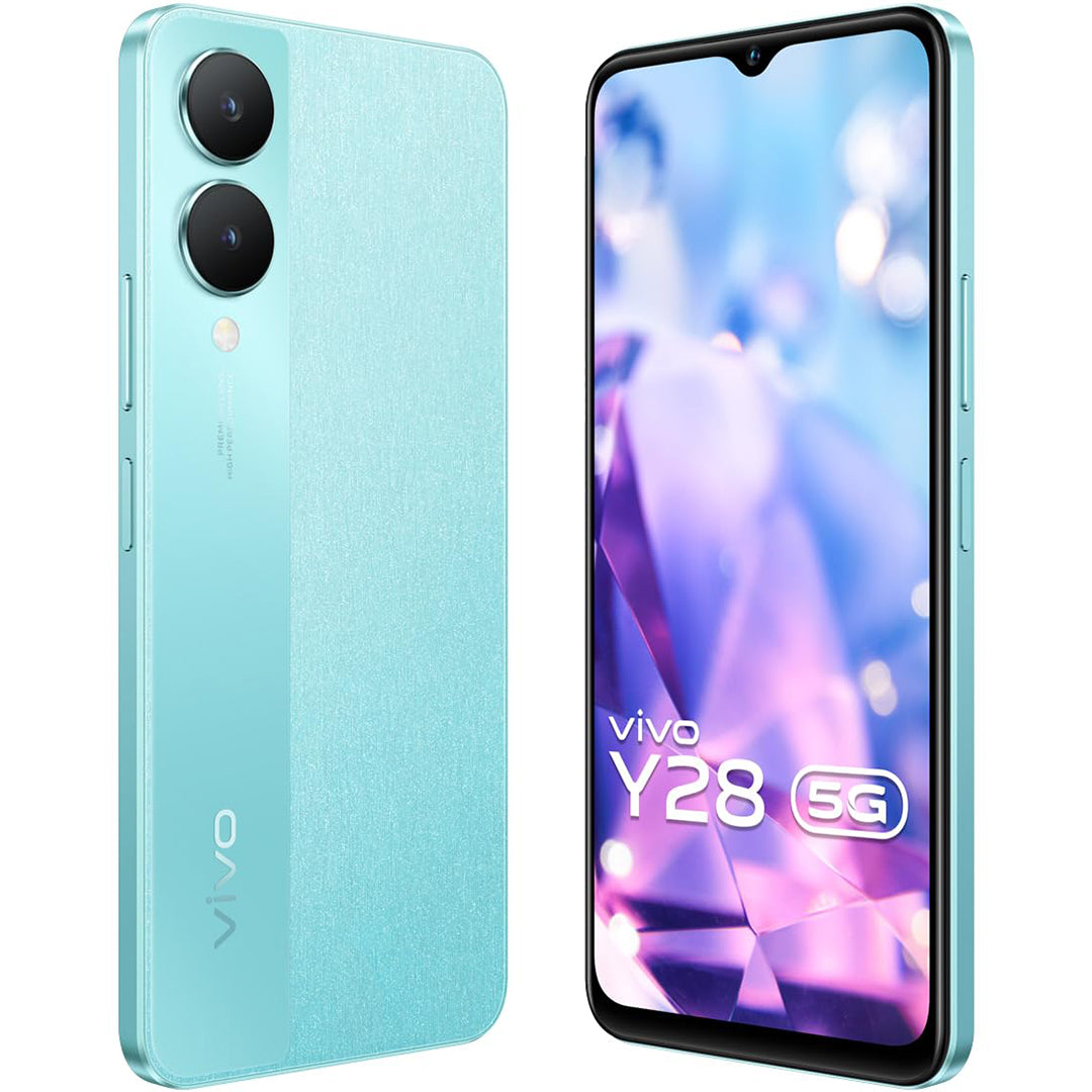 Buy Refurbished And Second Hand Vivo Y28 5G Smartphone Online (Glitter Aqua) From CashForPhone.in