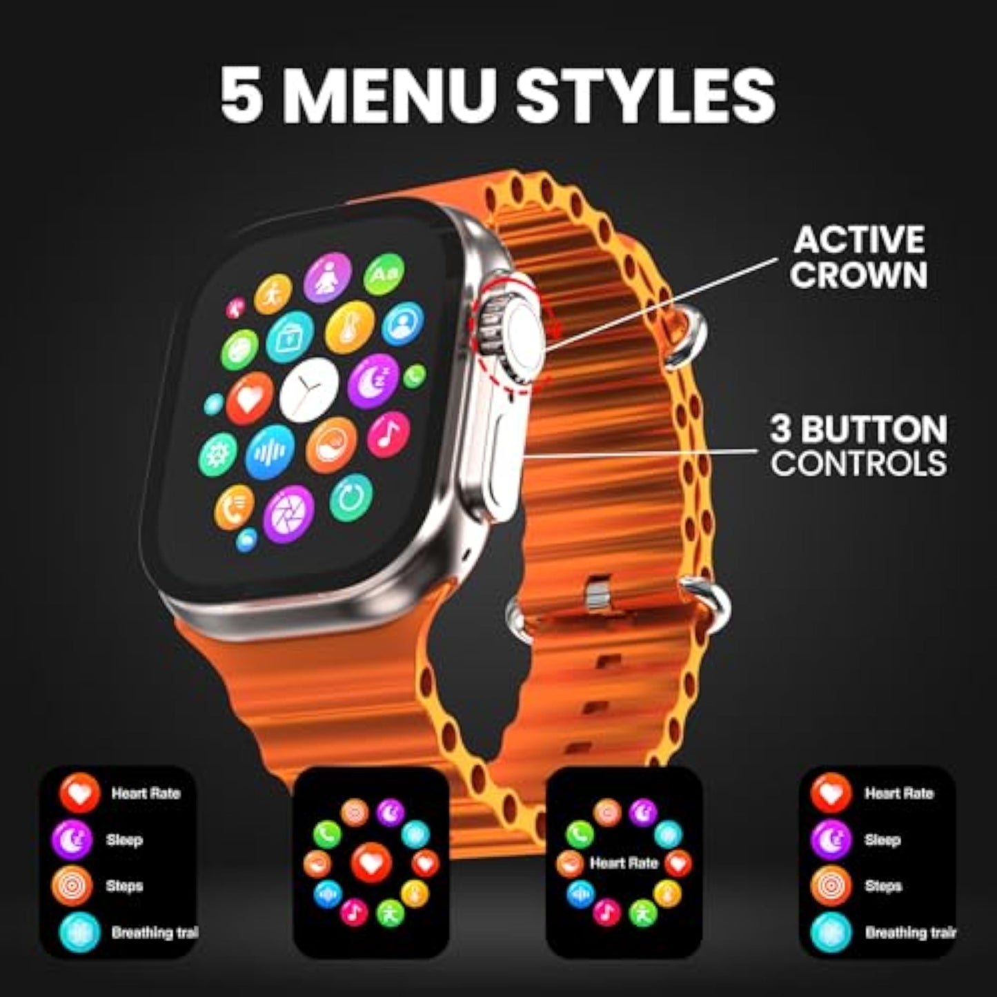 Gizmore CRAZE 2.01inch (5.1cm) Always-On Edge to Edge Display BT Calling Smartwatch