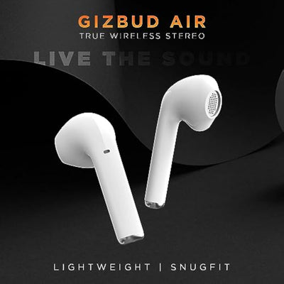 GIZMORE TWS 801 Air Massive Playback Upto 25 Hr, Voice Assistant & Type C Fast Charge Bluetooth Headset (White)