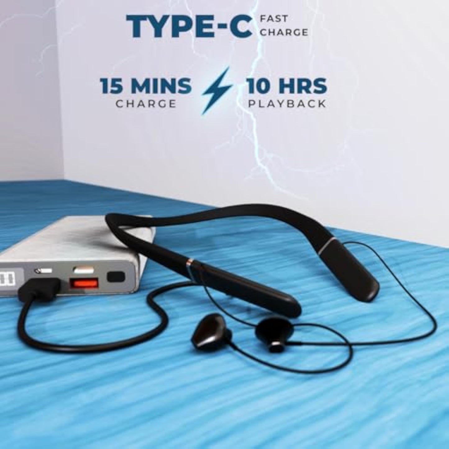 Lapcare Wooband 108 Wireless in Ear Bluetooth V5.3 Neckband with Upto 20Hrs Playtime| Low-Latency