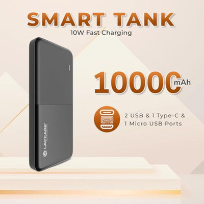 LAPCARE Smart Tank 10000mAh Li-Polymer Power Bank with LED Indicator