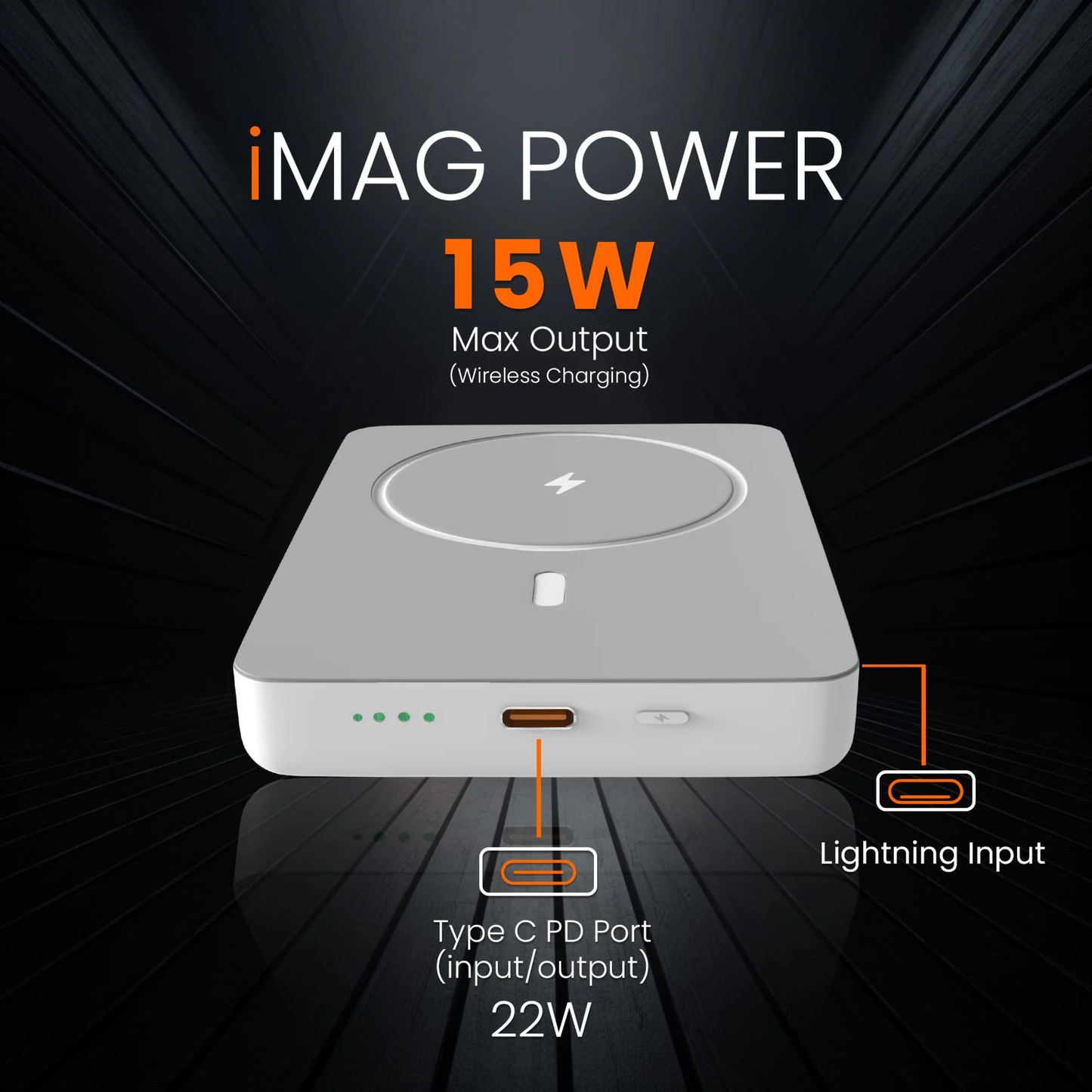 GIZMORE iMAG Power 10000mAh 15W Strong Magnetic Wireless Charging PD10KP5 Power Bank