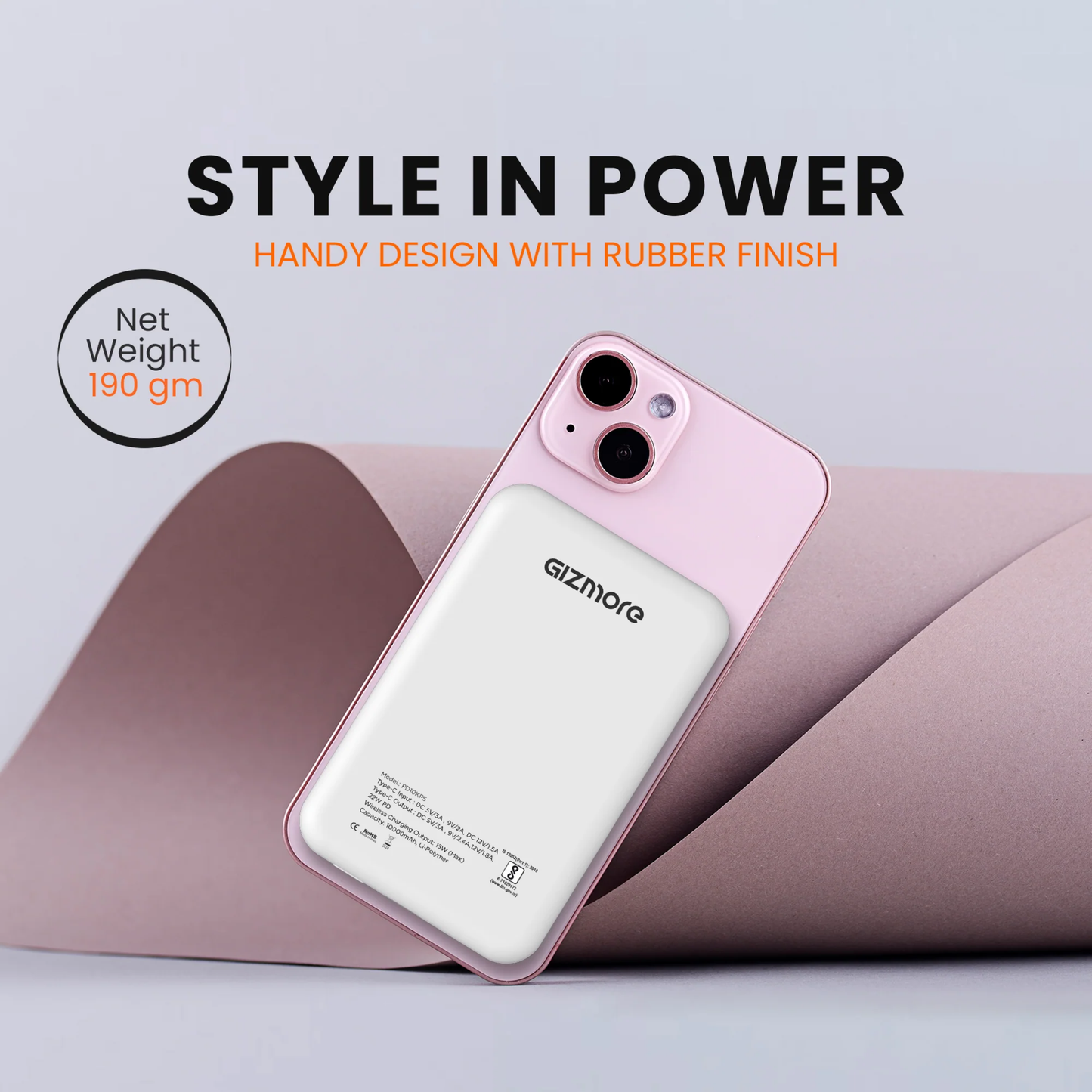 GIZMORE iMAG Power 10000mAh 15W Strong Magnetic Wireless Charging PD10KP5 Power Bank