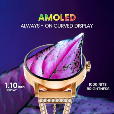 GIZMORE Dazzle 1.10 Inch AMOLED Always-On Curved Display |1000 NITS | Female Cycle Tracker