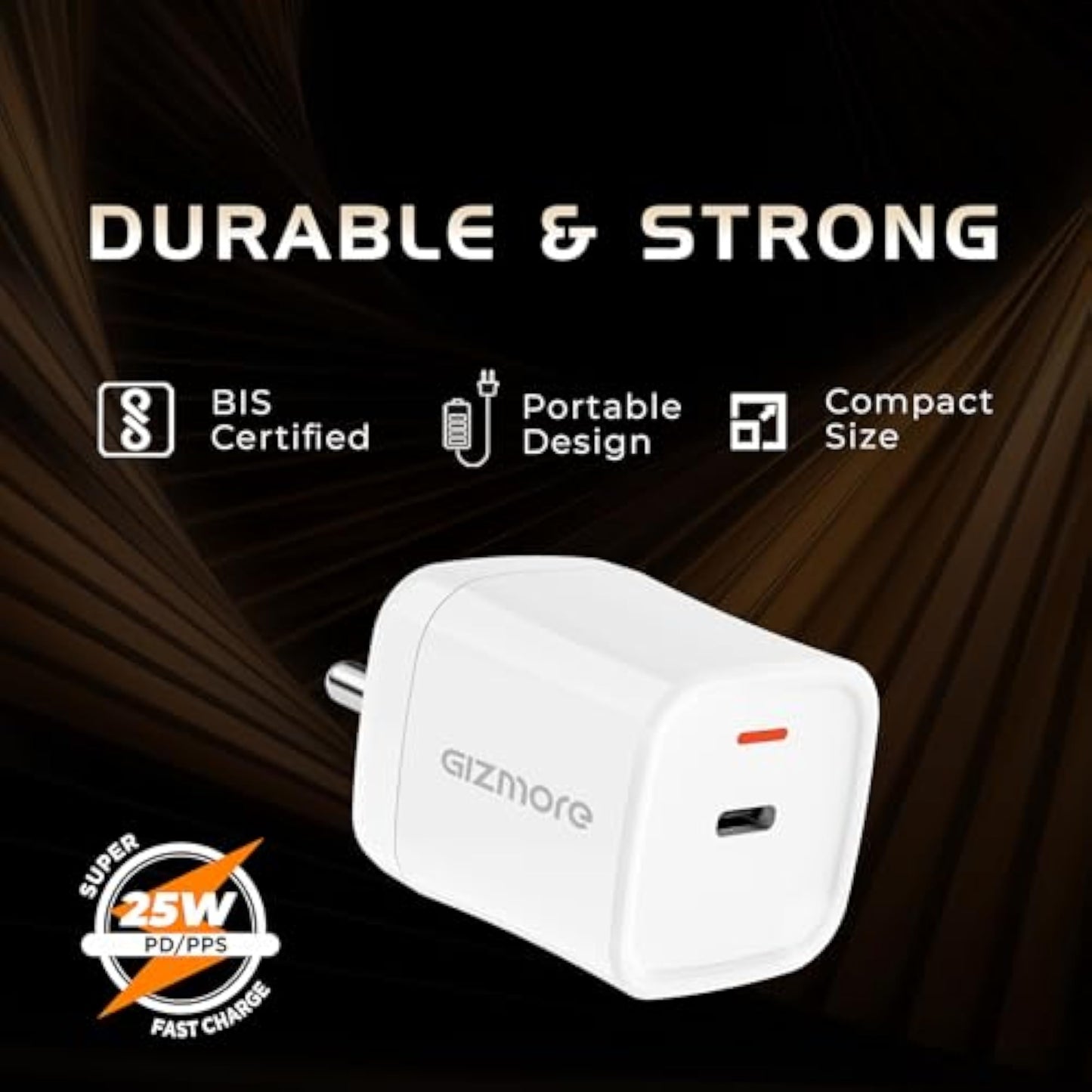 GIZMORE PA625 Super Fast Charger Multi-Layer Protection, 3X Fast Charging Adapter