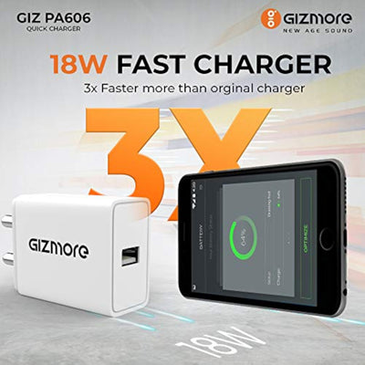 GIZMORE PA606 Quick Quick Type-C Universal Fast Charger (White)