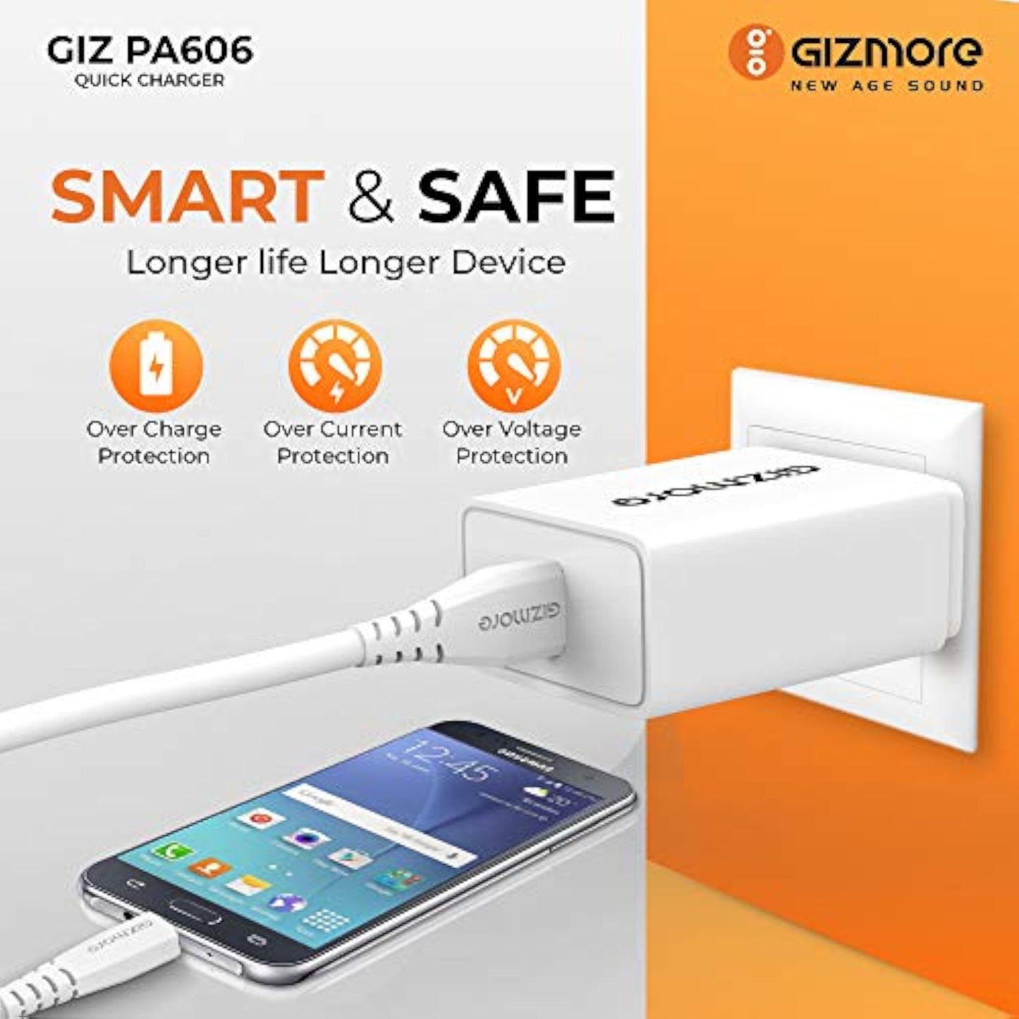 GIZMORE PA606 Quick Quick Type-C Universal Fast Charger (White)