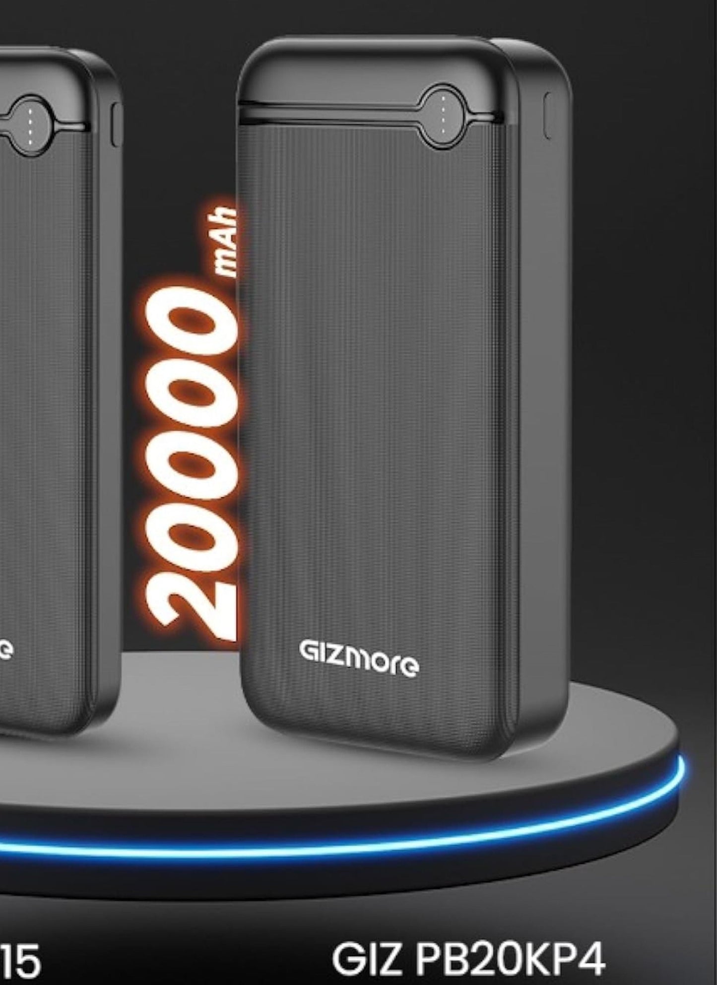 GIZMORE PB20KP4 10000mAh 12W Power Bank with Fast Charging | Dual Output Ports(Black)