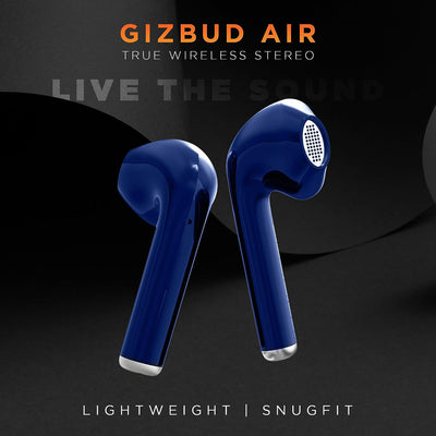 GIZMORE TWS 801 Air Massive Playback Upto 25 Hr, Voice Assistant & Type C Fast Charge Bluetooth Headset (Blue)