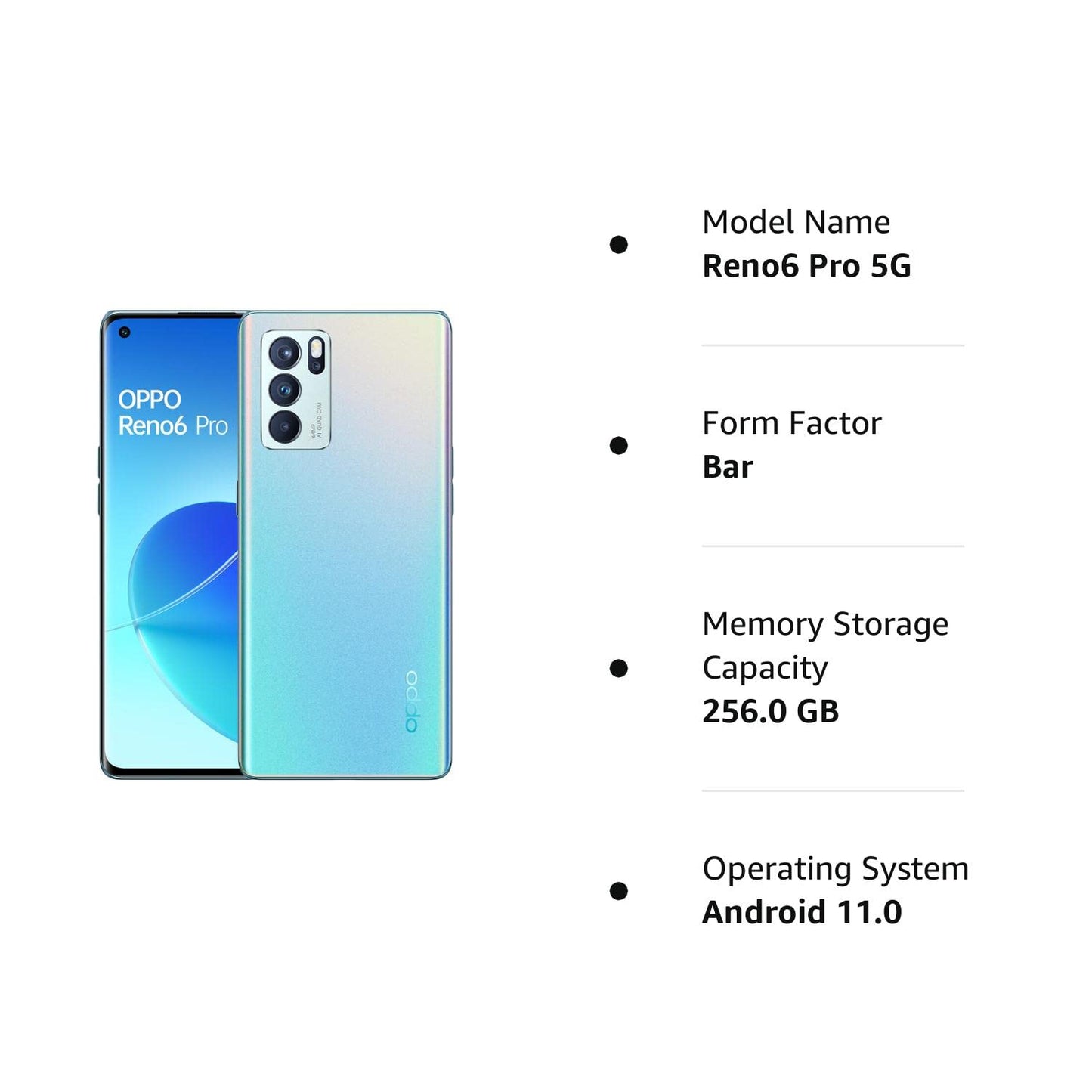 Buy Refurbished And Second Hand Oppo Reno 6 Pro 5G Smartphone Online (Arora Blue) From CashForPhone.in