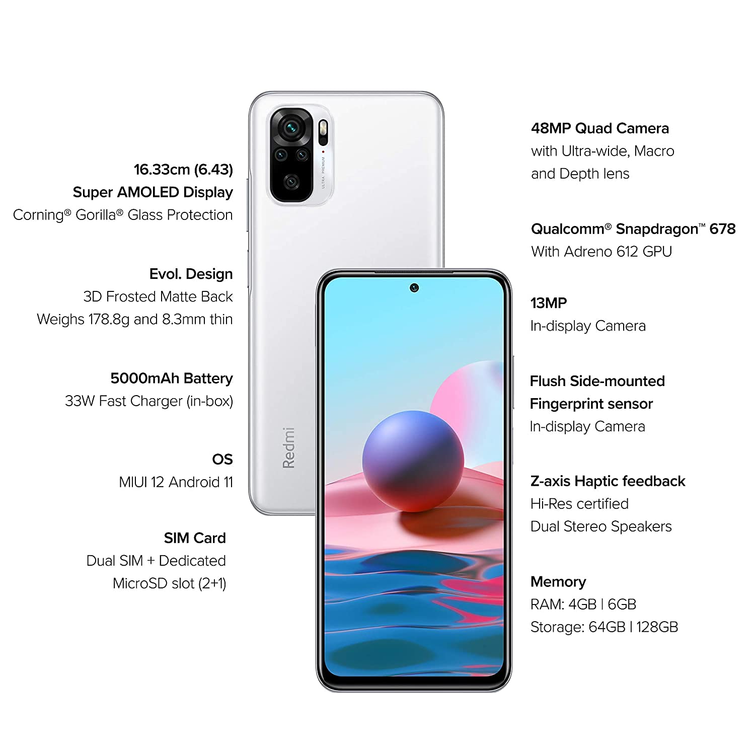 Buy Refurbished And Second Hand Redmi Note 10 Smartphone Online (Frost White) From CashForPhone.in