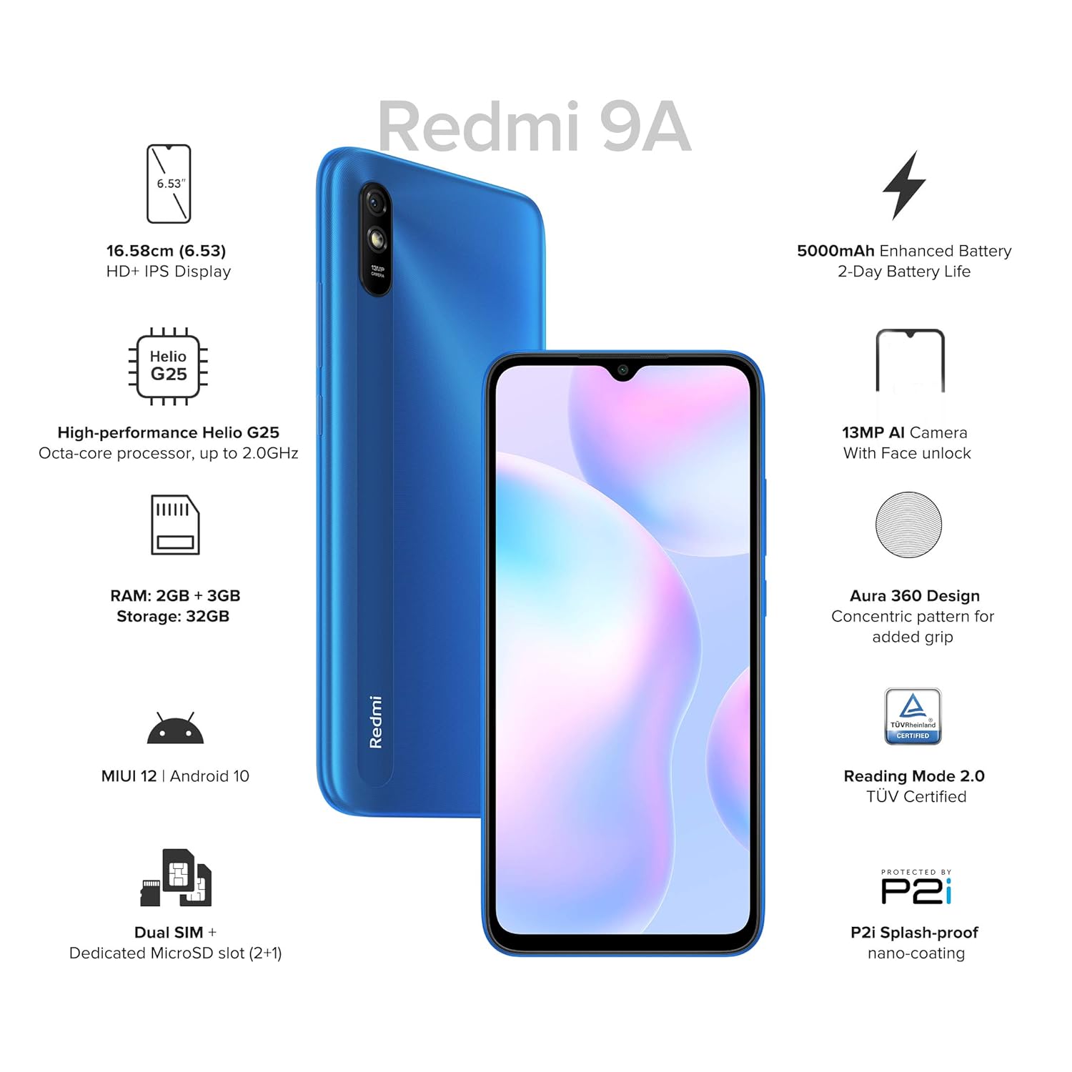 Buy Refurbished And Second Hand Xiaomi Redmi 9A Smartphone Online (Sea Blue) From CashForPhone.in