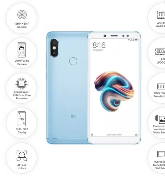 Refurbished Xiaomi Redmi Note 5 Pro (Lake Blue) - Buy.cashforphone